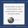 Image of guest, Rose Lane, with quote: "Conservation ins part of social justice and social justice is a part of preservation.