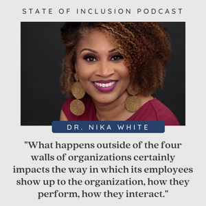 Image of Dr. Nika White with quote about importance of looking outside 4 walls of organizatio